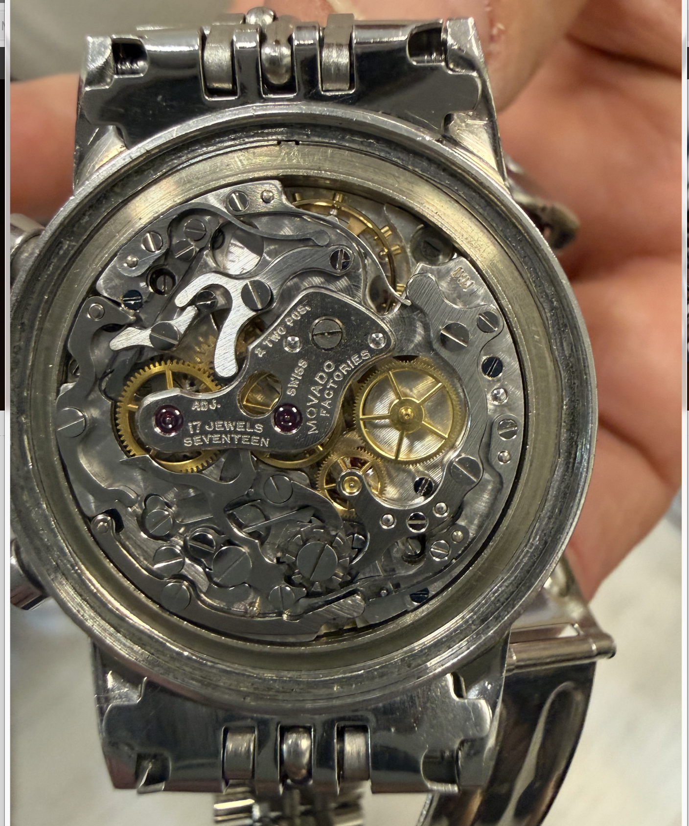 Movado M95 Panda Chronograph Ref 19068 on Bracelet Unpolished